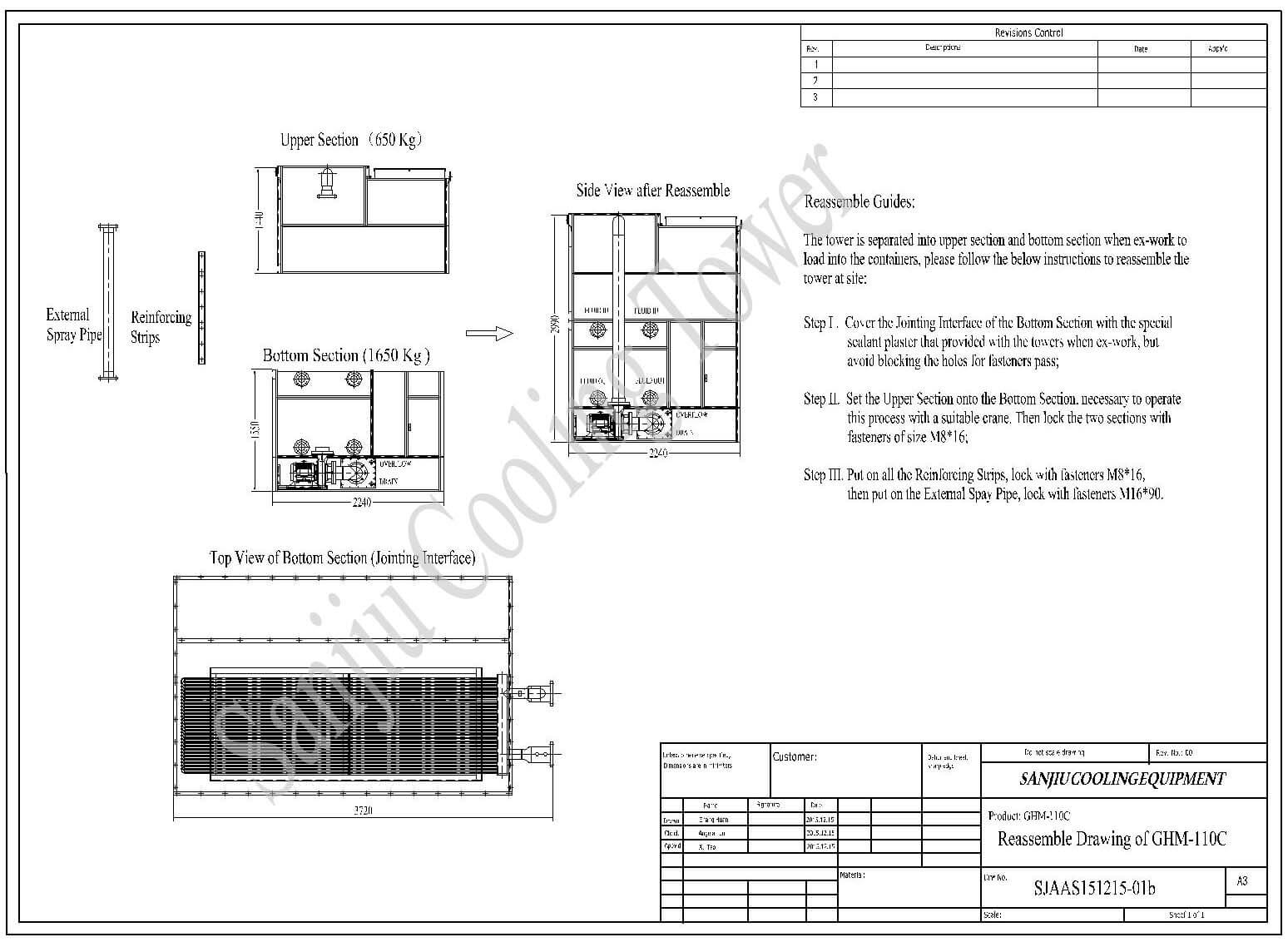 Reassemble Drawing For Cooling Tower